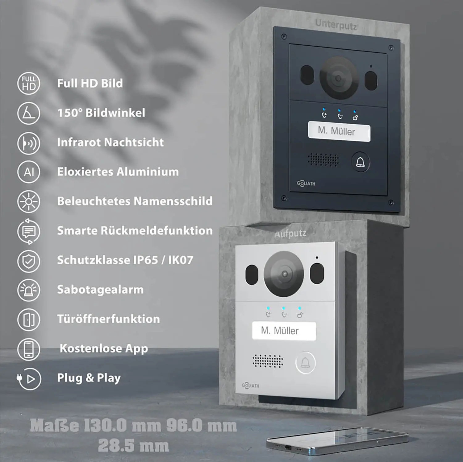 Türklingel mit Kamera Klingel Ausenstation Goliath Basic Line