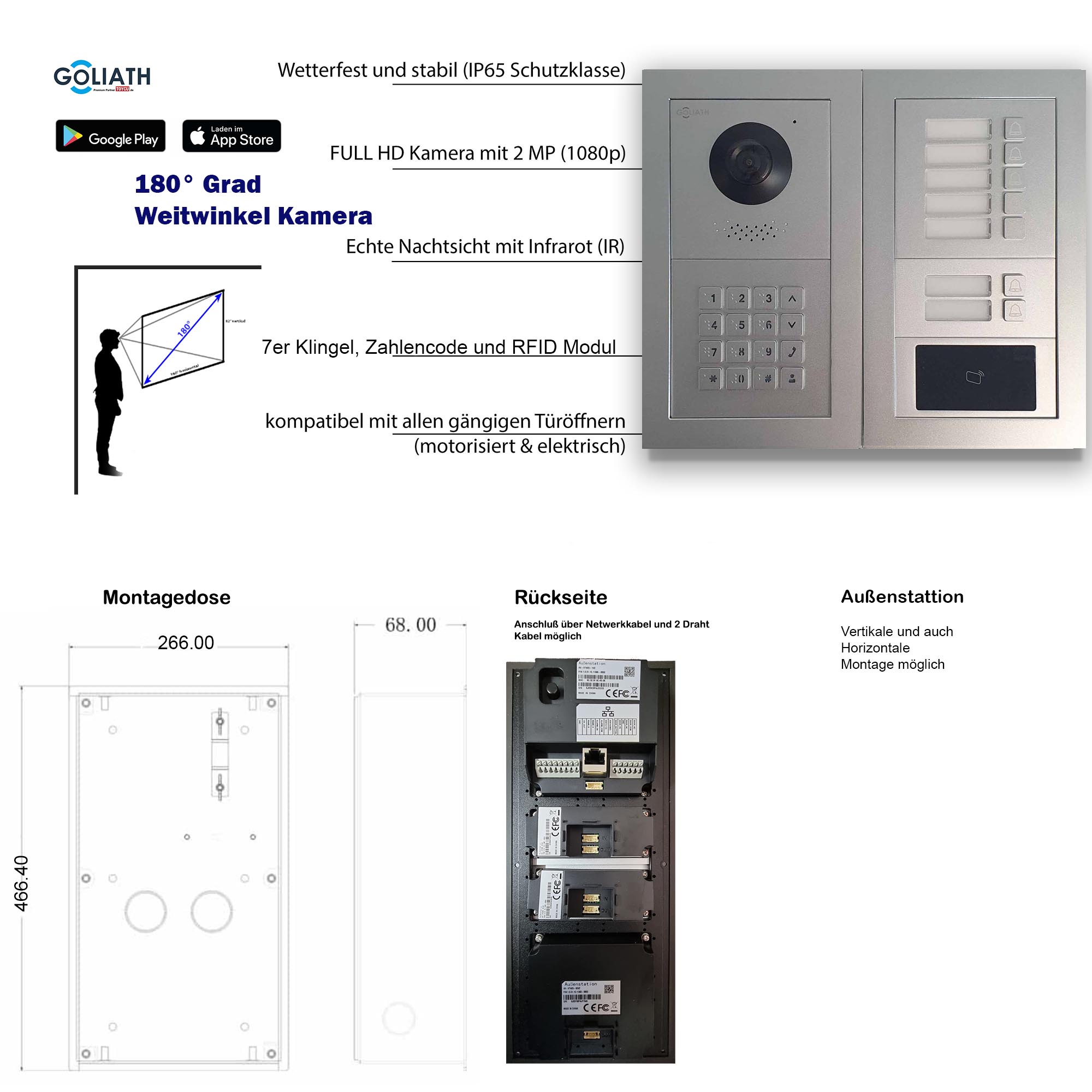 GL-VTA76_Tuerklingel_Tuersprechanlage_Goliath-IP-2-Draht