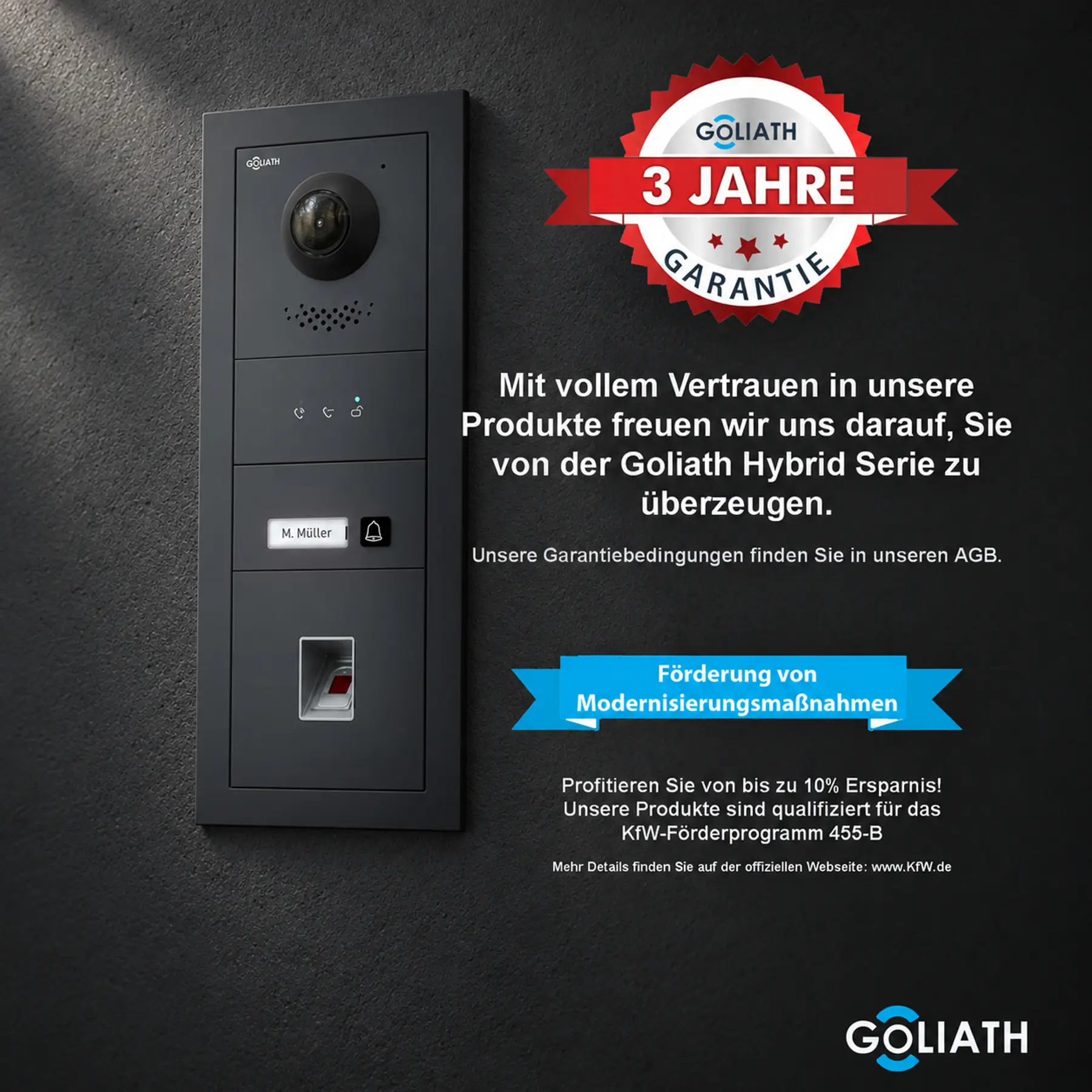 Goliath 3 Jahre Garantie für Sicherheitstechnik