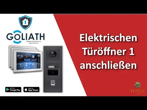 YouTube Thumbnail: Elektrischen Türöffner 1 anschließen | Goliath Hybrid Video Türsprechanlage