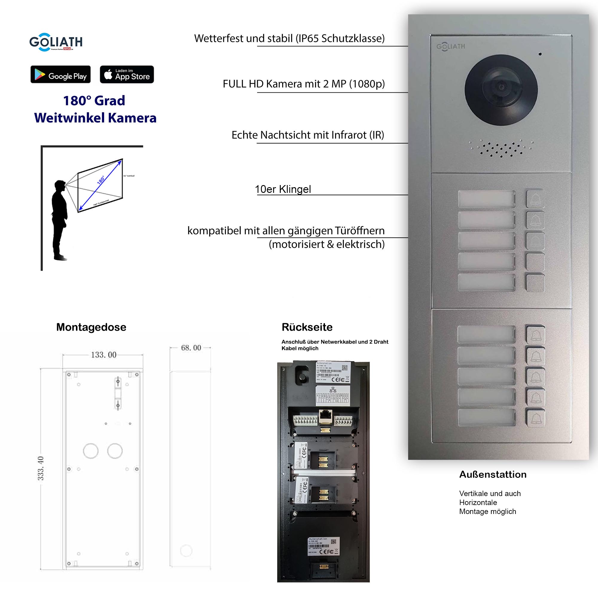 GL-VTA100_Tuerklingel_Tuersprechanlage_Goliath-IP-2-Draht