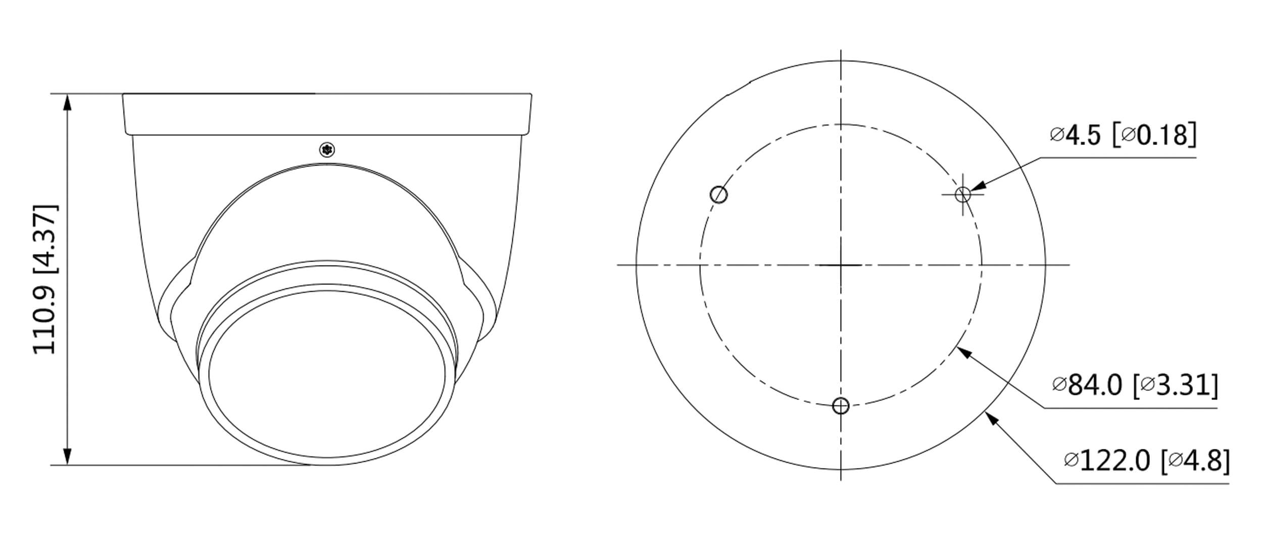 GOLIATH Starlight IP Dome Kamera | 8 MP | WDR | Ton | PoE | 4K | AV-IP350