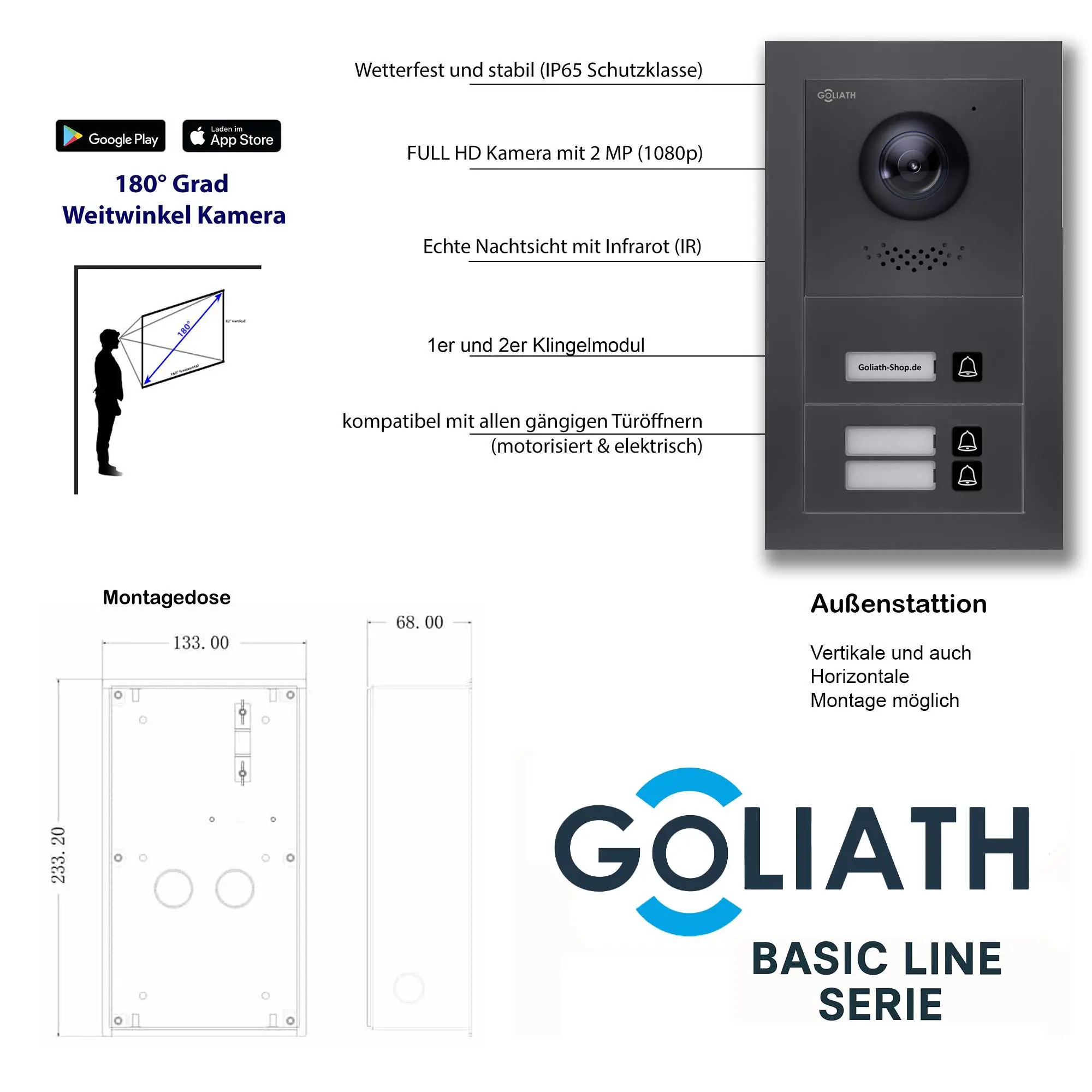 3-Familienhaus_Tuerklingel_Anthrazit_Tuersprechanlage_Goliath_Basic_2-Draht
