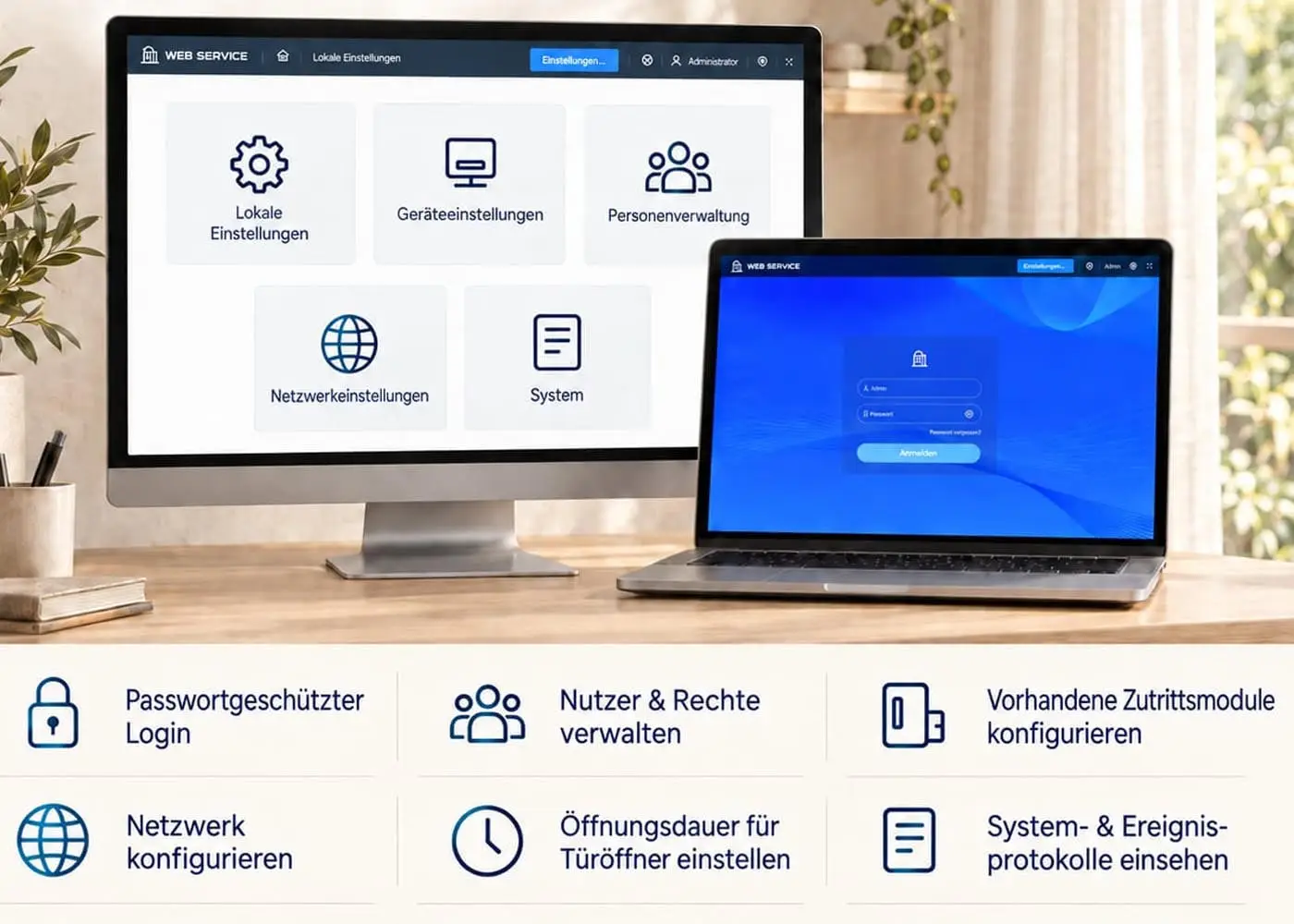 Passwortgeschütztes Goliath Webinterface mit Geräte- und Netzwerkeinstellungen Passwortgeschütztes Goliath Webinterface mit Geräte- und Netzwerkeinstellungen