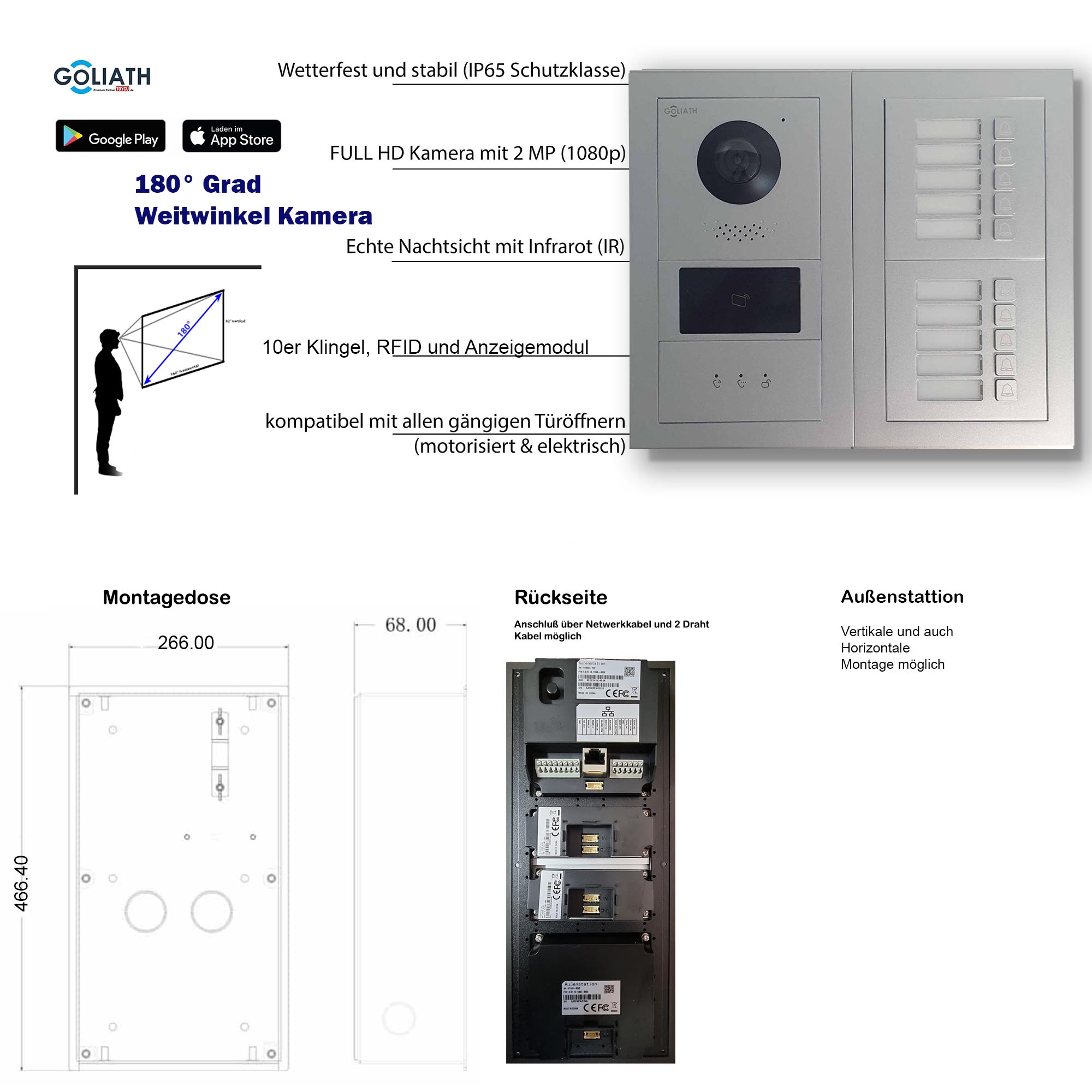 GL-VTA120_Tuerklingel_Tuersprechanlage_Goliath-IP-2-Draht