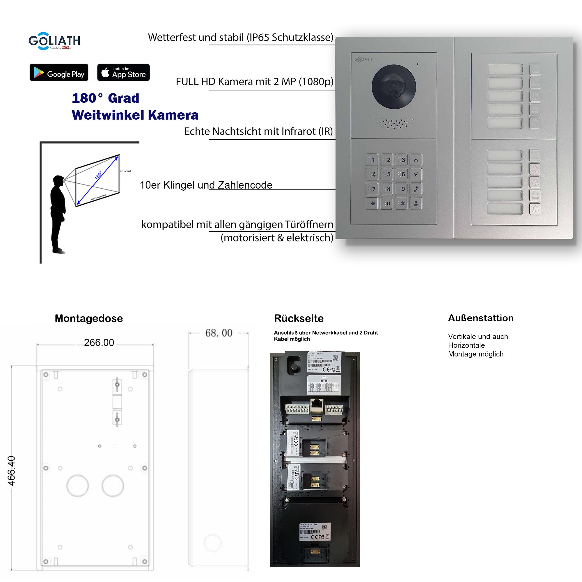 GL-VTA130_Tuerklingel_Tuersprechanlage_Goliath-IP-2-Draht