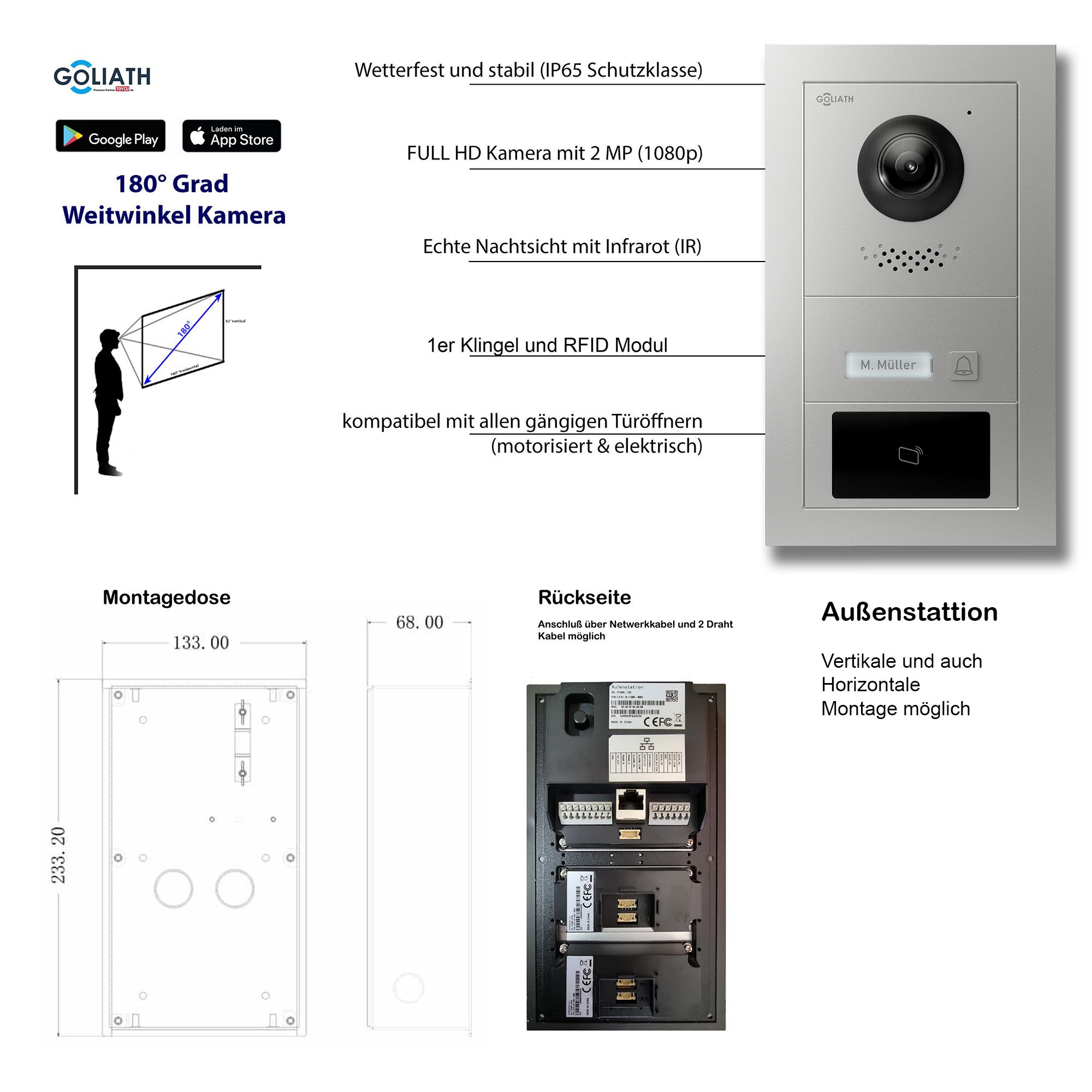 GL-VTA11_Tuerklingel_Tuersprechanlage_Goliath_IP_2-Draht