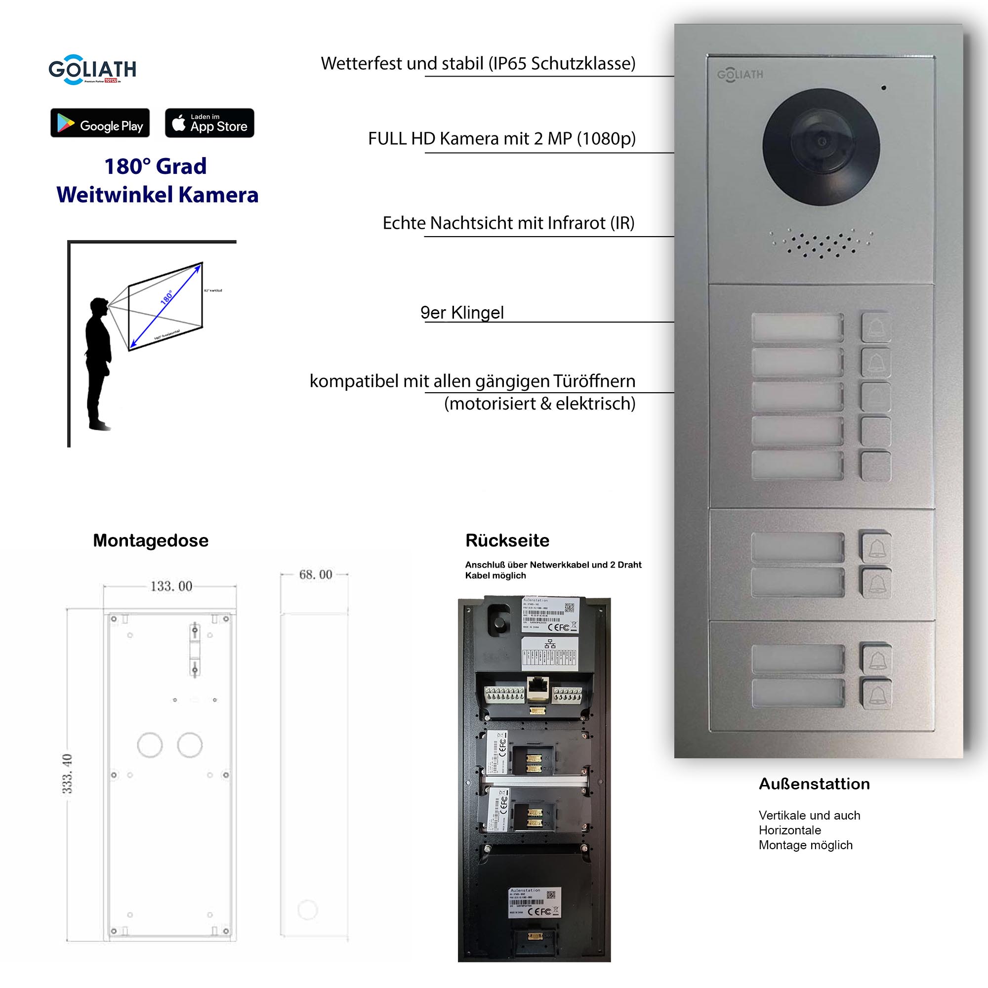 GL-VTA90_Tuerklingel_Tuersprechanlage_Goliath-IP-2-Draht