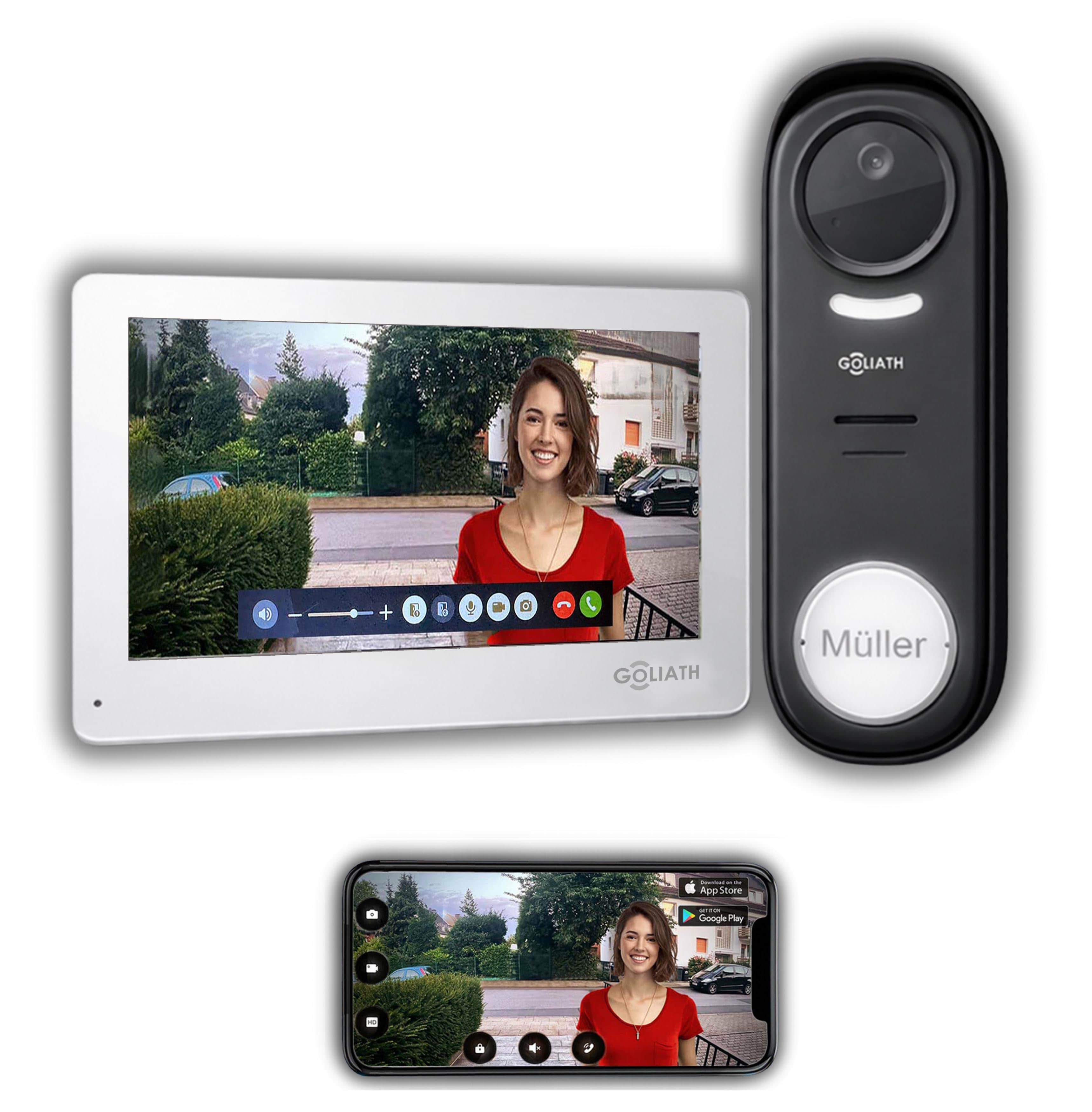 Funk Video Türklingel mit Kamera Goliath AV-VTF10-APP