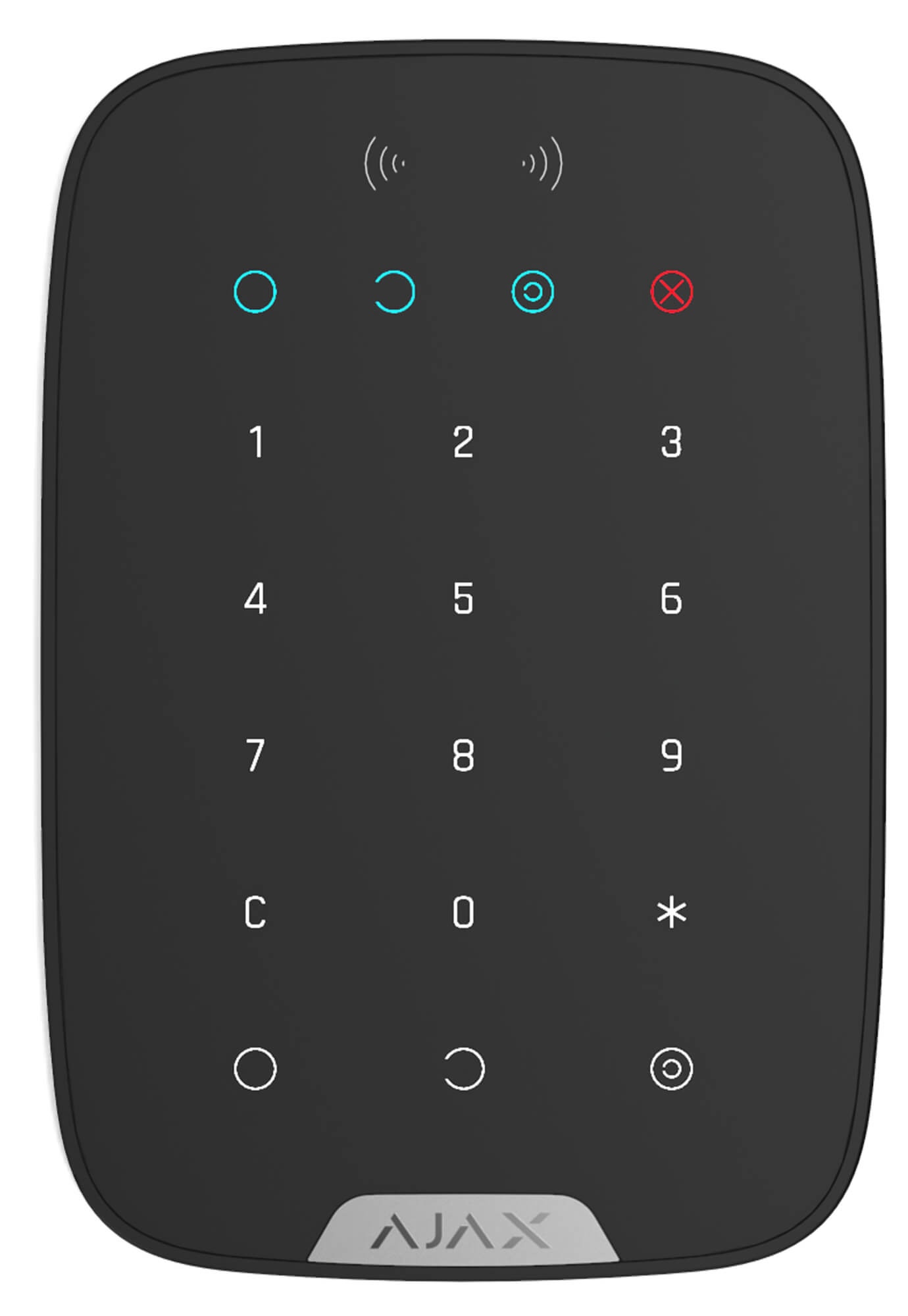 AJAX | Bedienfeld | LED-Statusanzeige | DESFire Kontaktlose Steuerung | Schwarz | KeyPad Plus 