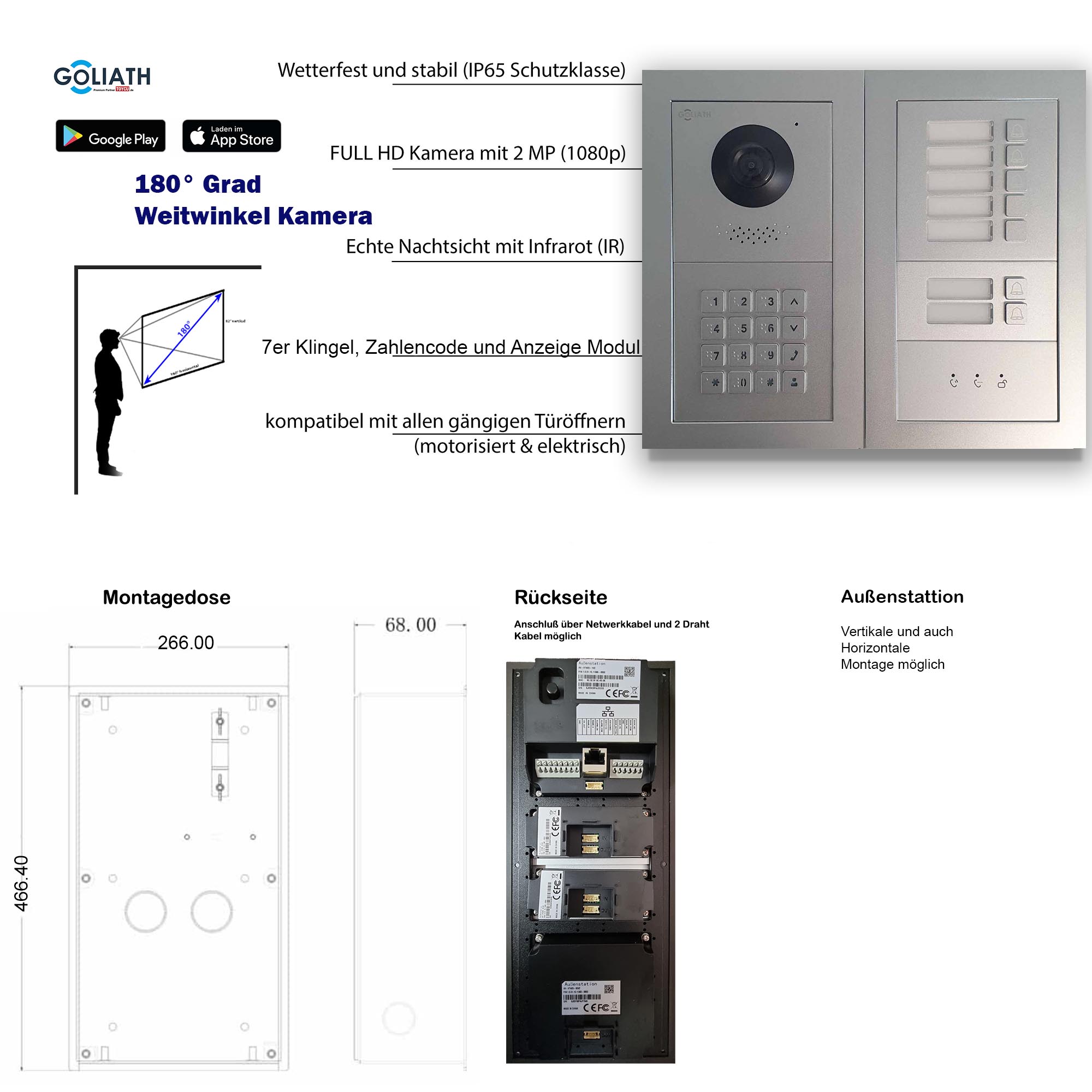 GL-VTA75_Tuerklingel_Tuersprechanlage_Goliath-IP-2-Draht