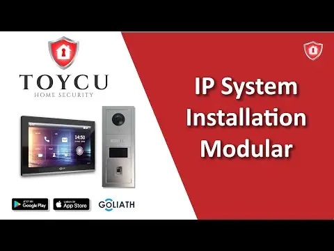 YouTube Thumbnail: Installation der IP-Sprechanlage Modulare | Goliath Hybrid IP-Video Türsprechanlage