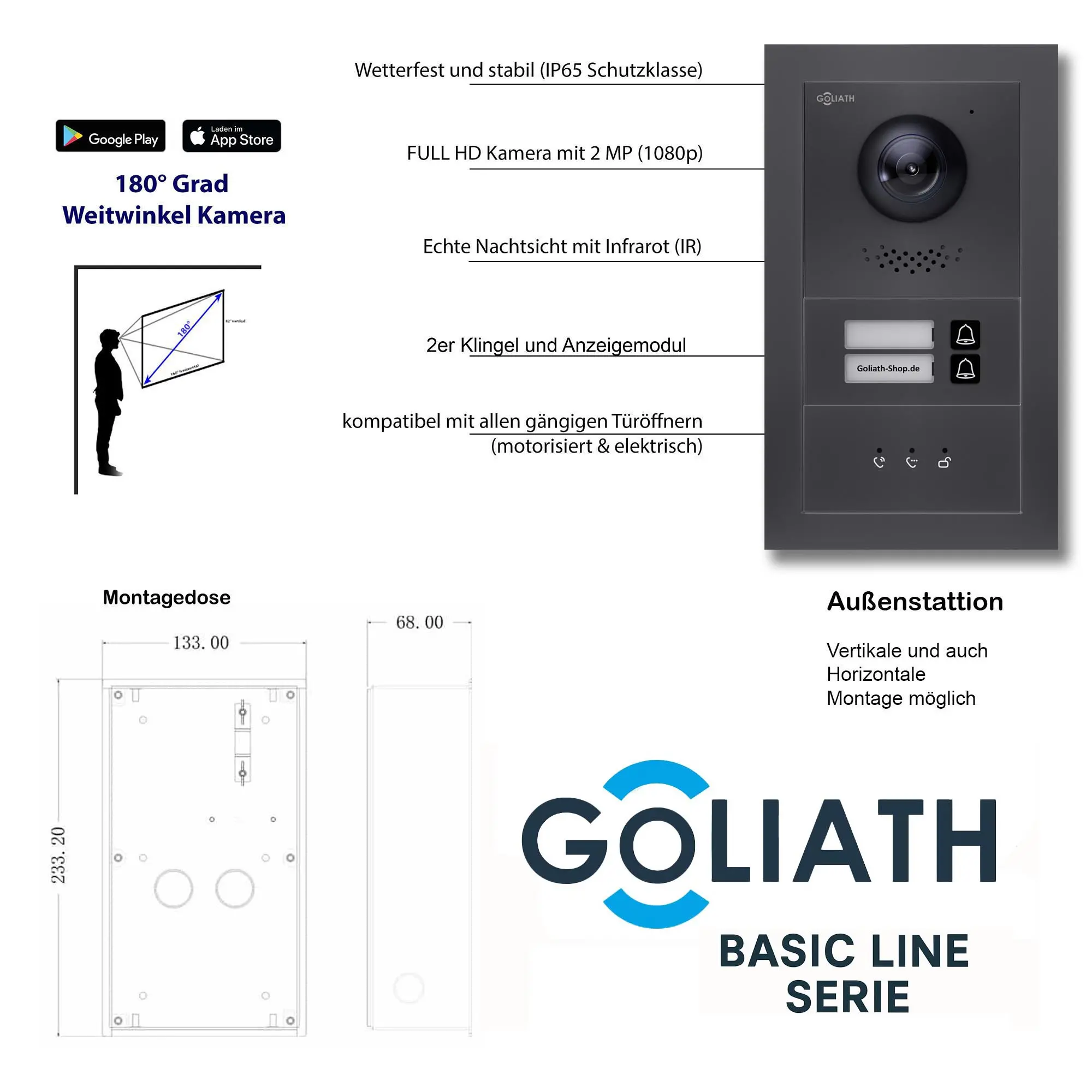 2-Familienhaus_Tuerklingel_Anthrazit_Tuersprechanlage_Goliath_Basic_2-Draht